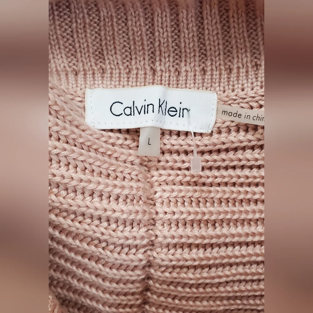 Calvin Klein Pink Knit Cowl Neck Oversized Sweater - Picture 4 of 5